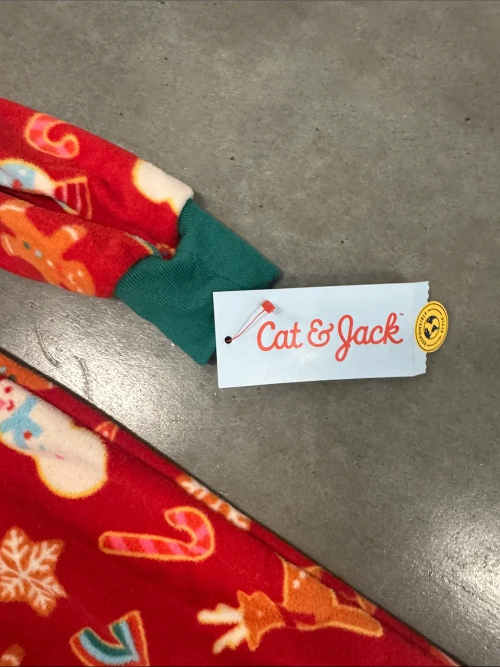 Cat & Jack Red Holiday One-Piece Hooded Footie Pajamas